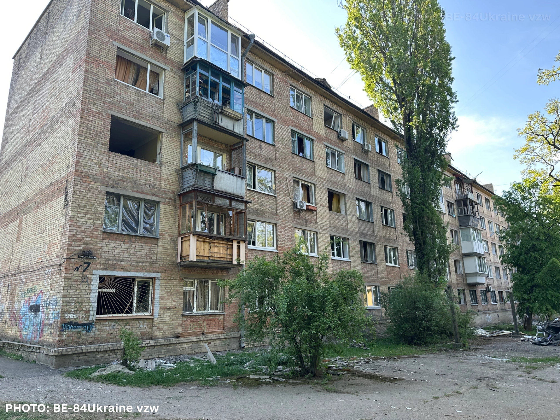 Oorlogsschade in Kyiv